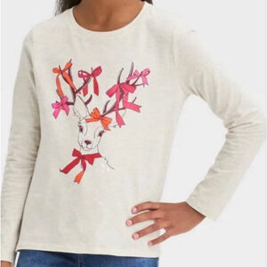 Girls' Long Sleeve 'Deer' Graphic T-Shirt - Cat & Jack